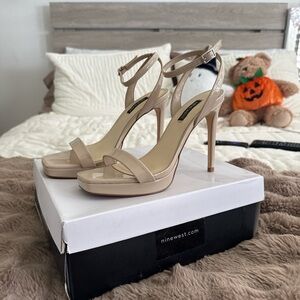 Nine West Nude Strappy Heels